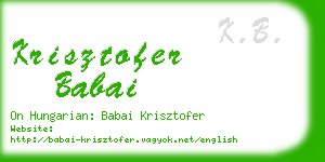 krisztofer babai business card